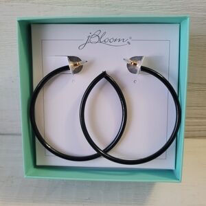 jBloom Black Hoop Earrings